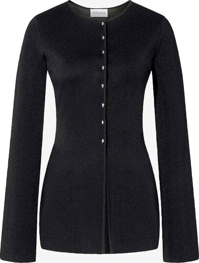 By Malina Kardigan Azra Metallic Milano Knitted Cardigan Svart