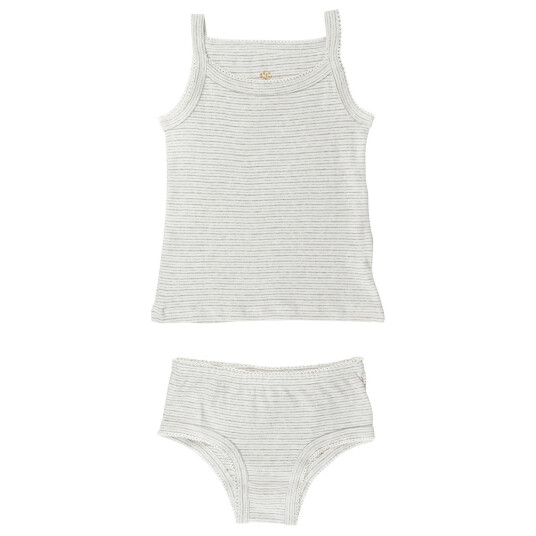 COPENHAGEN COLORS Grey Stripe Strap Topp And Underpants Striped 116