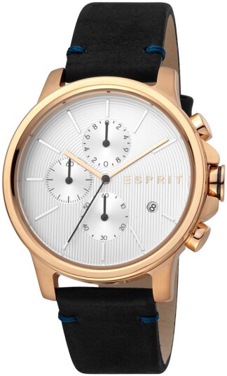 Esprit Herreklokke ES1G155L0035 Sølvfarget/Lær Ø42 mm