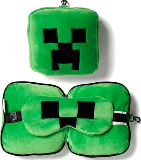 Puckator Relaxeazzz Panda Plush Travel Pillow & Eye Mask   Green   ONE SIZE