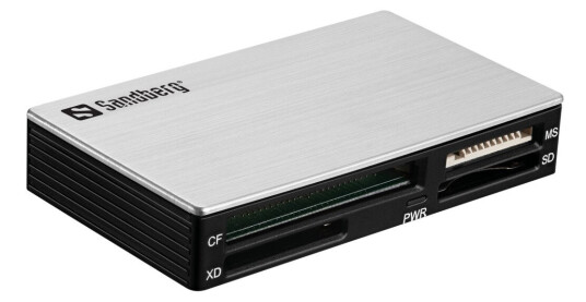 SANDBERG USB 3.0 MULTI CARD READER KORTLESER USB 3.2 GEN 1 (3.1 GEN 1) TYPE-A SVART, SØLV