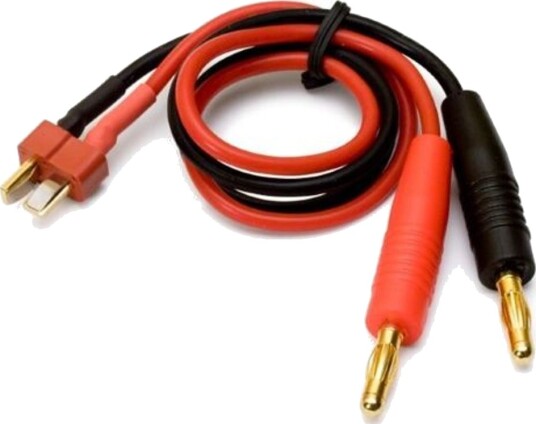 Dynomax Ladekabel T-Plug Hann med 4mm Bananplugger Laddk_T_4mm