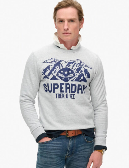 Superdry Lo Fi Outdoors Graphic Crew   Grey   XXL
