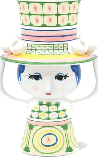 Bjørn Wiinblad - Lady with hat vase 24,5 cm grønn