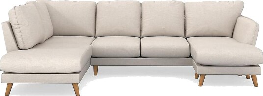 Trend Lyx 4 seters Venstrevendt U formet Sofa med Divan og Sjeselong i Stoff Beige
