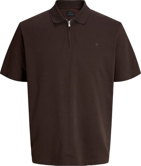 Jack & Jones Pologenser Jprblaethan Ss Zip Polo Sn Brun