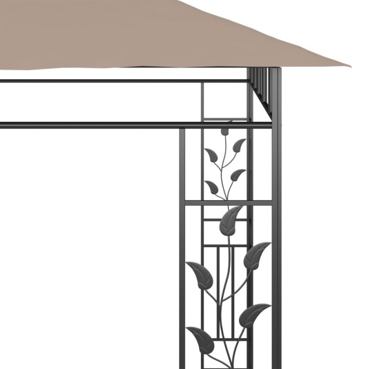 vidaXL Paviljong med myggnett 6x3x2,73 m gråbrun 180 g/m²