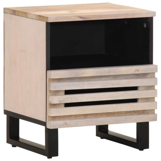  Nattbord 40x34x46 cm heltre bleket mango 377472