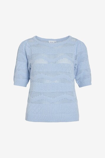 Vila - Topp viDazy New Boatneck 2/4 Knit Top - Blå