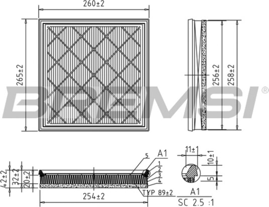 Luftfilter BREMSI FA0539 Luftfilter BREMSI FA0539