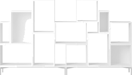 Stacked Configuration 3 Book Shelf White