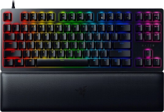 Razer Huntsman V2 TKL Gaming Tastatur Nordisk Layout RGB Svart med Purple Switch