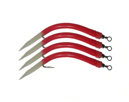Wiggler gummimakk - 4pk rød - #10/0