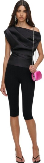 Self Portrait Taffeta draped top UK 8 sort dame