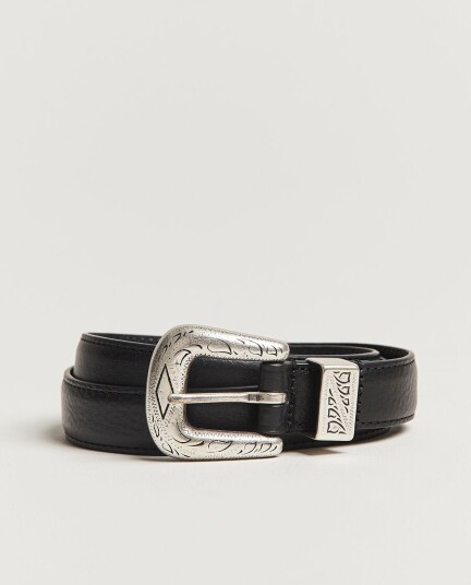 Anderson's Grained Western Leather Belt 2,5 cm Black