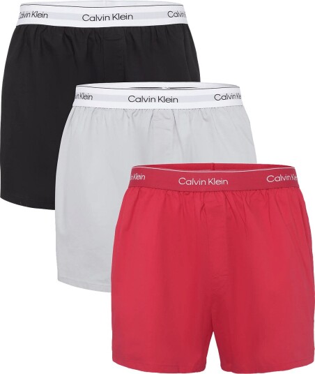 Calvin Klein Boxer Slim 3Pk - BLACK GOJI BERRY HARBOR MIST - S