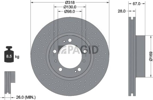 PAGID 50276NHC Bremseskive