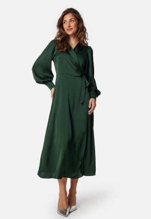 VILA Vienna Ravenna L/S Ankle Wrap Dress Scarab 42 VILA Vienna Ravenna L/S Ankle Wrap Dress Scarab 42