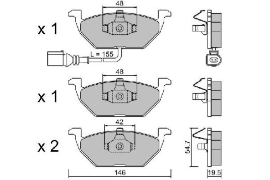 Bremseklosser AISIN BPVW-1009