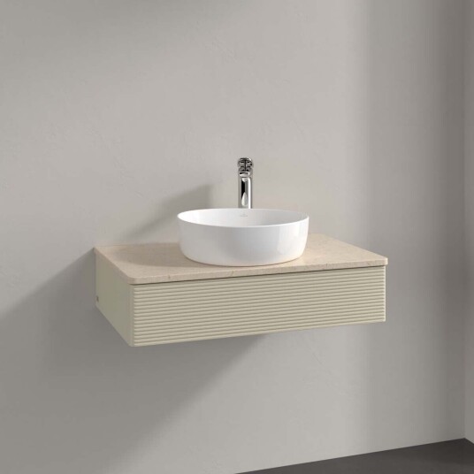 Villeroy & Boch  Antao Servantskap med 1 skuff 80x50x19 cm m/lys Grå Matt/Crème