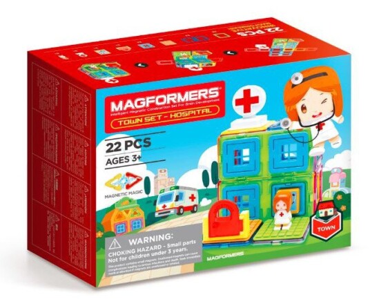 Magformers Town Sygehus Magnetiske Byggeklosser 3+ år 22 Dele