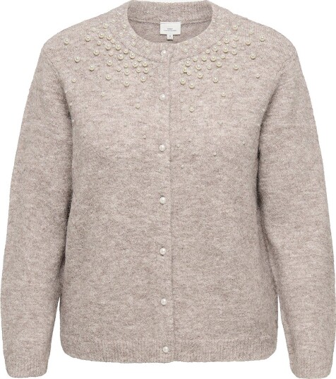 Only Carmakoma Kardigan Carmiggie Ls O Neck Pearl Cardigan Natur