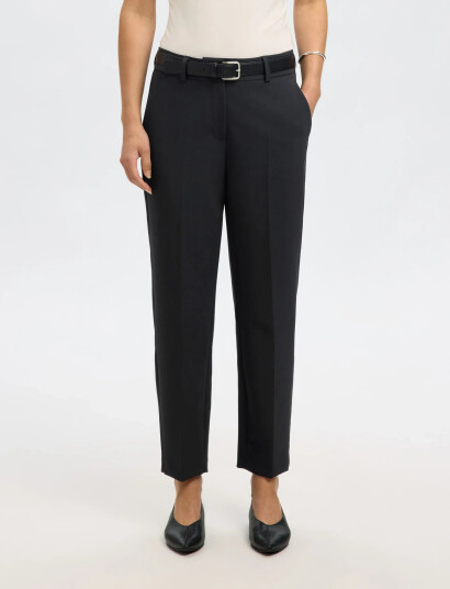 Selected Slfrita-Ria Mw Cropped Pant Fd Noos - Black - 44