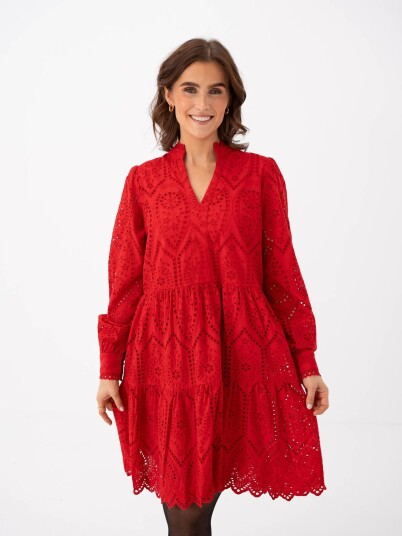 Y.A.S Holi Long Sleeve Dress Rød L
