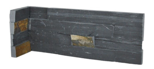 Stone Wall Forblendingsstein skifer innvendig hjørne b: 150mm l: 405mm t: 40mm svart Stone Wall Forblendingsstein skifer innvendig hjørne b: 150mm l: 405mm t: 40mm svart