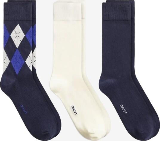 Gant Argyle Socks 3 Pack EVENING BLUE 40 42