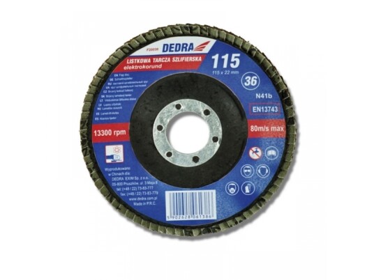 Dedra Lamellskive 125mm Korn 36