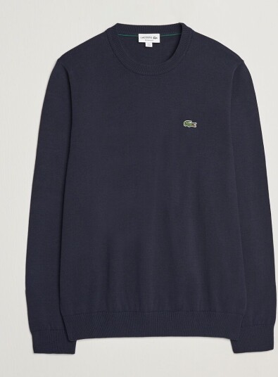Lacoste Cotton Knitted Sweater Navy Blue Lacoste Cotton Knitted Sweater Navy Blue