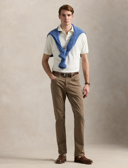 Polo Ralph Lauren Custom Slim Fit Soft Cotton Polo Shirt - Cream - XXL