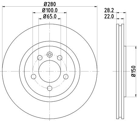 Bremseskive HELLA 8DD 355 102 741