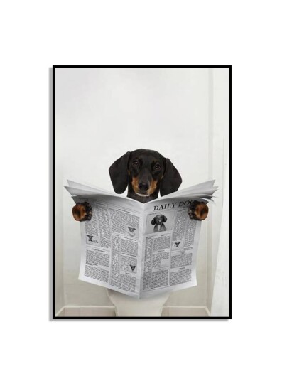 Hund Leser Avis Plakat