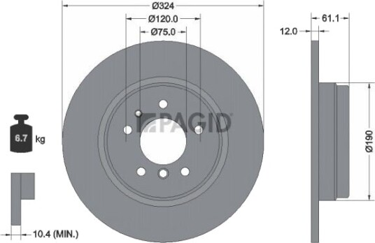 PAGID 50416N Bremseskive PAGID 50416N Bremseskive
