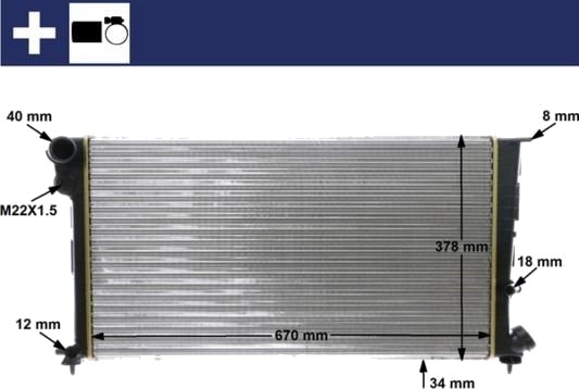 MAHLE CR 471 000S Radiator motorkjøling MAHLE CR 471 000S Radiator motorkjøling