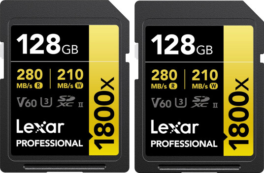Lexar Pro 1800X SDXC UHS-II U3 128GB 2x 2-pack 128GB (V60) R280/W210 Lexar Pro 1800X SDXC UHS-II U3 128GB 2x 2-pack 128GB (V60) R280/W210