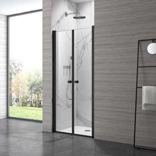 CELESTE DOBBEL NISJEDØR 5MM 85-90X190 CM M/ SIKKERHETSFOLIE, SORT