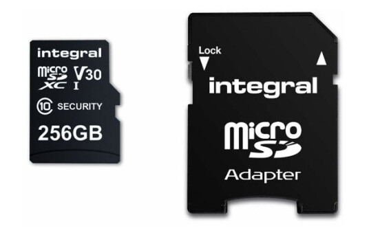 INTEGRAL Security Micro SD 4K V30 UHS-I U3 A1 256GB