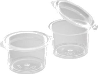 Dressingbæger Sojabæger 15 Ml Ø20x20 Mm Hængslet Låg Pp Klar,250 Stk/Ps 250 Stk.