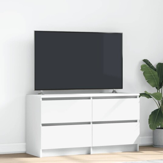 TV benk hvit 100x35x54 cm konstruert tre TV benk hvit 100x35x54 cm konstruert tre