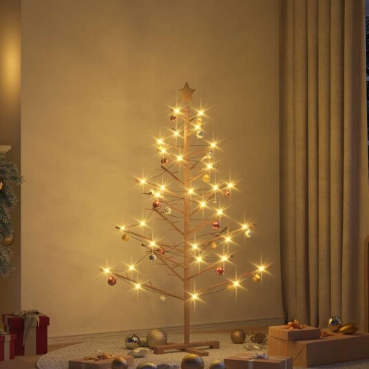 Trekjuletrær med stativ Brun 150 cm Heltre furu