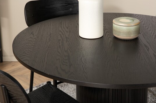 Venture Home Polly Spisegruppe 110 cm Rund med 4 Polly stoler Sort