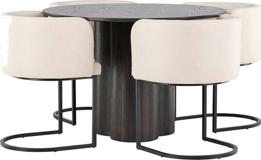 Spisegruppe Venture Home Olivia Ø 110 cm med 4 Simrishamn Stoler