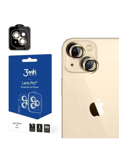 3Mk iPhone 15 Linsebeskyttelse Pro - Gul