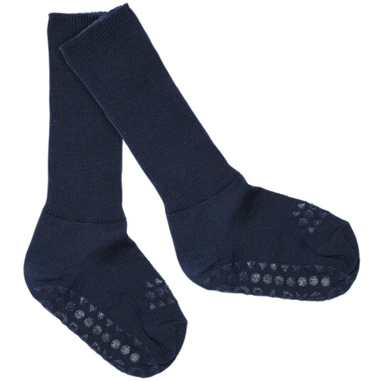 Gobabygo Midnight Blue Non-Slip Strømper I Merino Ull 17-19 Gobabygo Midnight Blue Non-Slip Strømper I Merino Ull 17-19