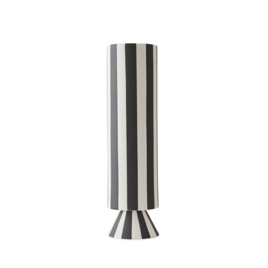 Toppu Vase Høy Svart/Hvit