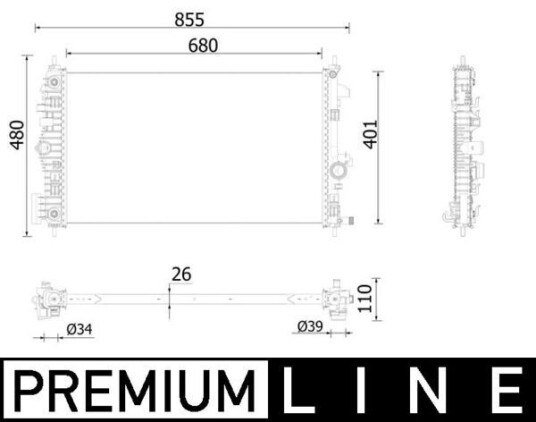 Radiator MAHLE ORIGINAL CR 928 000P
