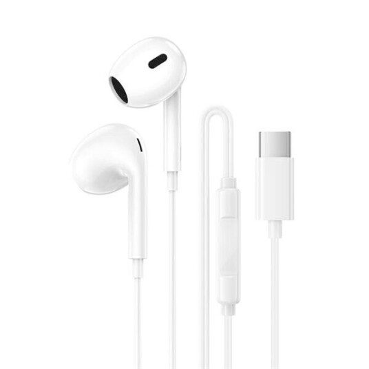 Borofone BM100 In Ear hodesett med USB C 1,2 m Hvit